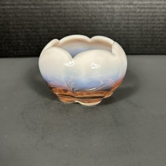 Vintage Duncan Miller Pink Opalescent Glass 5”‎ Hair Receiver w/Rim Footed Bowl - Picture 6 of 16